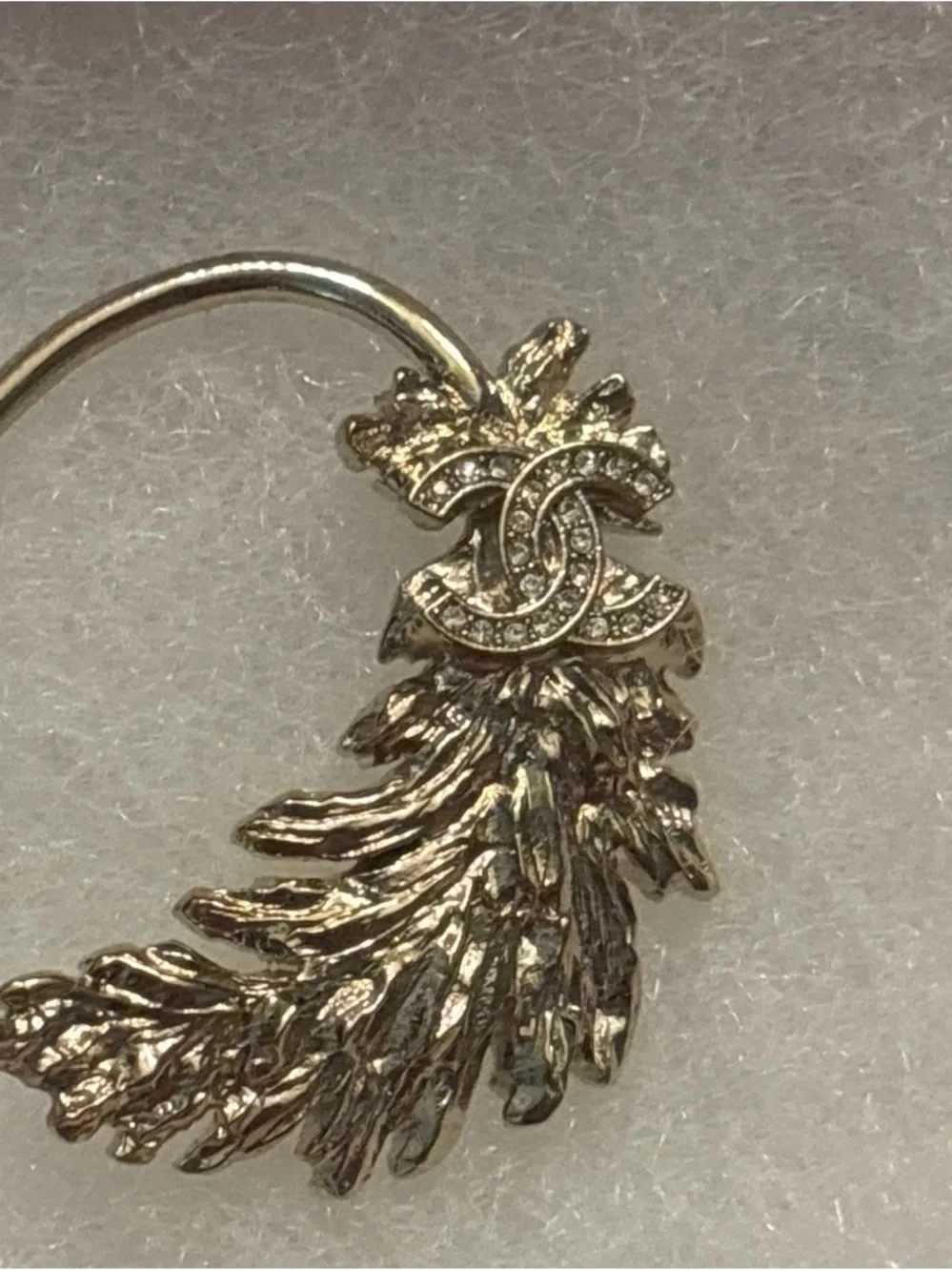 CHANEL Gold Leaf Ear Cuff Pair with Signature CC Motif